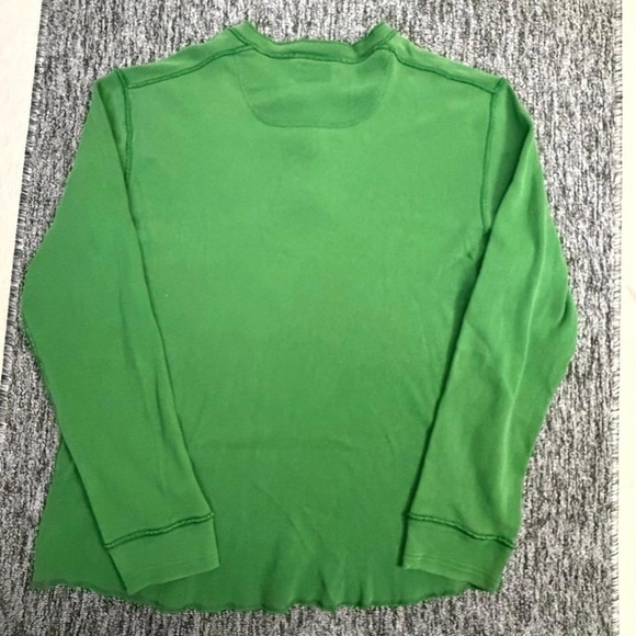American Eagle Mens XL Green Long Sleeve Henley Shirt Casual Logo - Picture 7 of 7